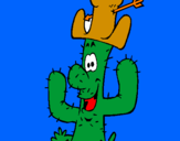 Disegno Cactus con il cappello  pitturato su Elena