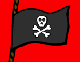 Disegno Bandiera dei pirati pitturato su mery