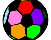 Disegno Pallone da calcio pitturato su anna