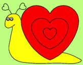 Disegno Lumachina cuore  pitturato su eleonora