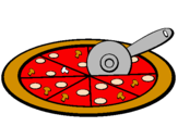 Disegno Pizza pitturato su ilaria gatto