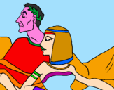 Disegno Cesare e Cleopatra  pitturato su Giorgia Colla