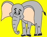 Disegno Elefante felice  pitturato su nicole