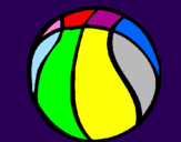 Disegno Pallone da pallacanestro pitturato su disegno fede