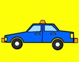Disegno Taxi pitturato su alesssia