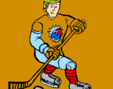 Disegno Giocatore di hockey su ghiaccio pitturato su Elia