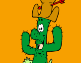 Disegno Cactus con il cappello  pitturato su Gloria