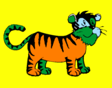 Disegno Tigre  pitturato su Ludovico