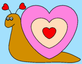 Disegno Lumachina cuore  pitturato su SOFIA  4    anni