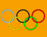 Disegno Anelli dei giochi olimpici  pitturato su juri