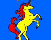 Disegno Unicorno pitturato su luisa