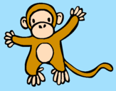 Disegno Scimmietta pitturato su mario 