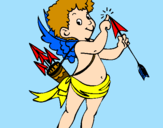 Disegno Cupido  pitturato su federica moccia