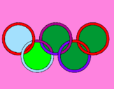 Disegno Anelli dei giochi olimpici  pitturato su arianna  