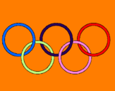 Disegno Anelli dei giochi olimpici  pitturato su bubi