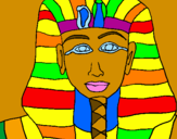 Disegno Tutankamon pitturato su chic