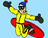 Disegno Salto con lo snowboard pitturato su WILLLIAM