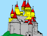 Disegno Castello medievale  pitturato su gennaro