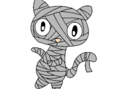 Disegno Mummia gatto scaraboechio pitturato su Alex
