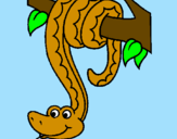 Disegno Serpente avvinghiata ad un albero  pitturato su jonathan  gutierres