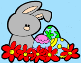 Disegno Coniglietto di Pasqua  pitturato su FABIOLA Di SANTO