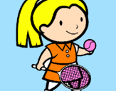 Disegno Ragazza che gioca a tennis  pitturato su benedetta