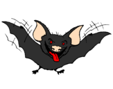 Disegno Pipistrello con la lingua fuori  pitturato su luca caiazzo