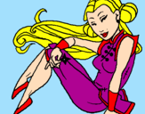 Disegno Principessa ninja  pitturato su Giorgia Camilla