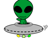 Disegno Alieno pitturato su sono     uno   alieno