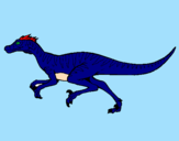 Disegno Velociraptor  pitturato su lauren