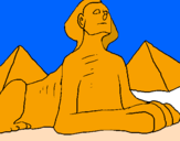 Disegno Sfinge pitturato su Mauro