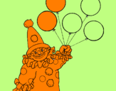 Disegno Pagliaccio con palloncini  pitturato su prnsesas