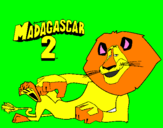 Disegno Madagascar 2 Alex pitturato su Alessio