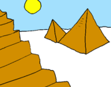 Disegno Piramidi pitturato su michele,noce