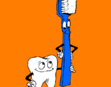 Disegno Molare e spazzolino da denti pitturato su picchickckxjvjkxlz