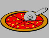 Disegno Pizza pitturato su Alessioooo