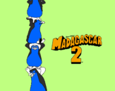 Disegno Madagascar 2 Pinguino pitturato su carlo