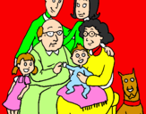 Disegno Famiglia pitturato su vincenzo