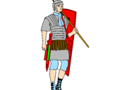 Disegno Soldato romano  pitturato su BARBANERA