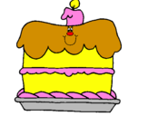 Disegno Torta di compleanno  pitturato su eleonora
