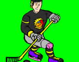 Disegno Giocatore di hockey su ghiaccio pitturato su matteo