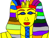 Disegno Tutankamon pitturato su fabio