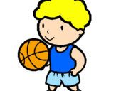 Disegno Giocatore di pallacanestro  pitturato su matteo