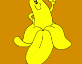 Disegno Banana pitturato su erica