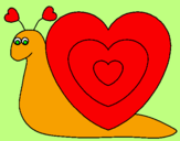 Disegno Lumachina cuore  pitturato su Anna
