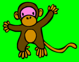 Disegno Scimmietta pitturato su scimmia che balla