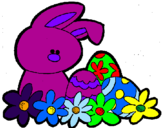 Disegno Coniglietto di Pasqua  pitturato su erika valetino