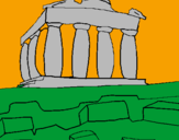 Disegno Partenone pitturato su flik-flak