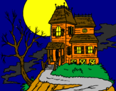 Disegno Casa incantata  pitturato su Luna