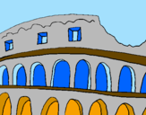Disegno Colosseo pitturato su alby